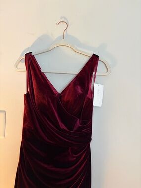 New with tags Revelry velvet maxi gown in rich burgundy
